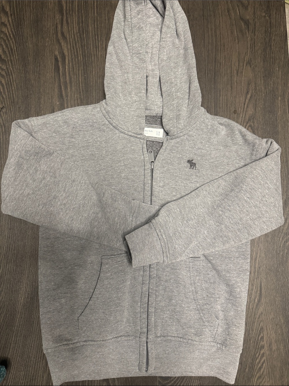 abercrombie kids Gray Zip-Up Hooded Sweatshirt
